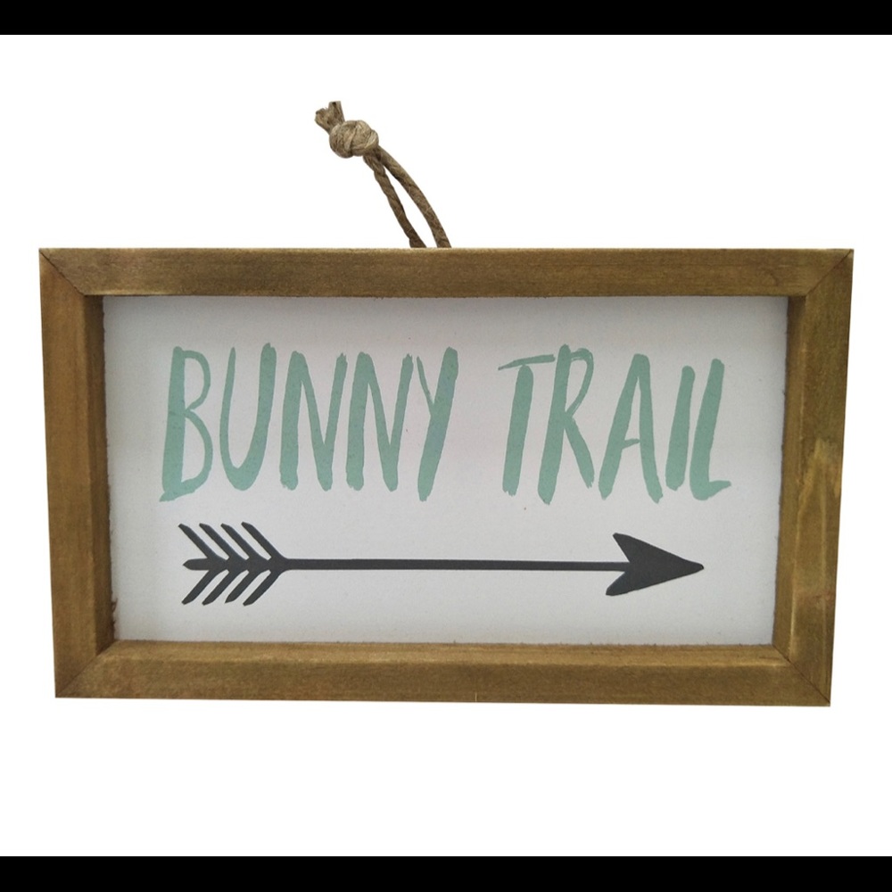 Easter Rabbit Spring Wall Decor Bunny Trails Sign
